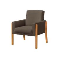 Poltrona Sala De Espera Pés Em Madeira Santorini Veludo Marrom - Marrom - 8