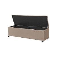 Recamier Baú Com Rodízios Cancun 1,83m Linho Bege - Bege - 2