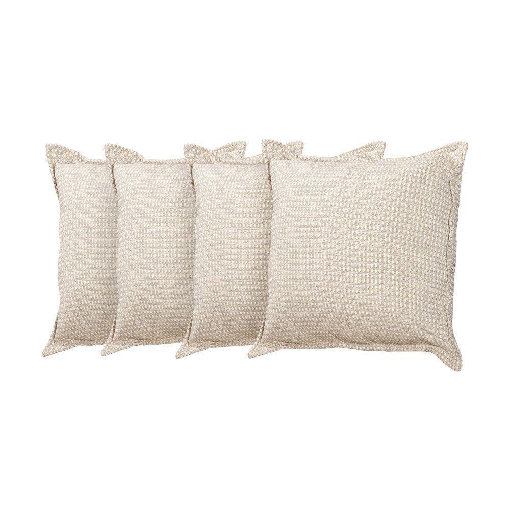 Kit 4 Almofadas Decorativas Bali Linho Estampado - Bege - 1