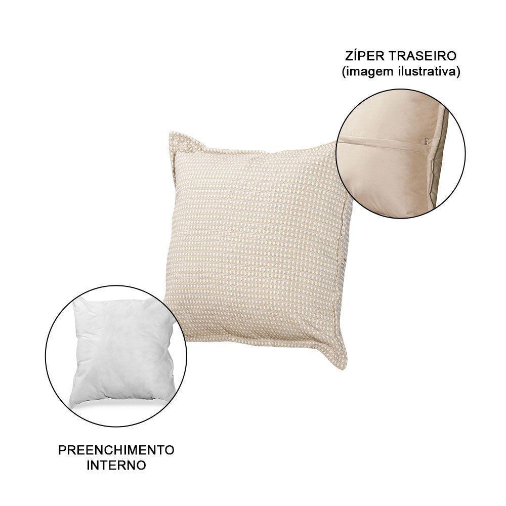 Kit 4 Almofadas Decorativas Bali Linho Estampado - Bege - 2