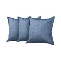 Kit 3 Almofadas Decorativas Bali Linho Azul Jeans - Azul - 1