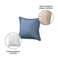 Kit 3 Almofadas Decorativas Bali Linho Azul Jeans - Azul - 2
