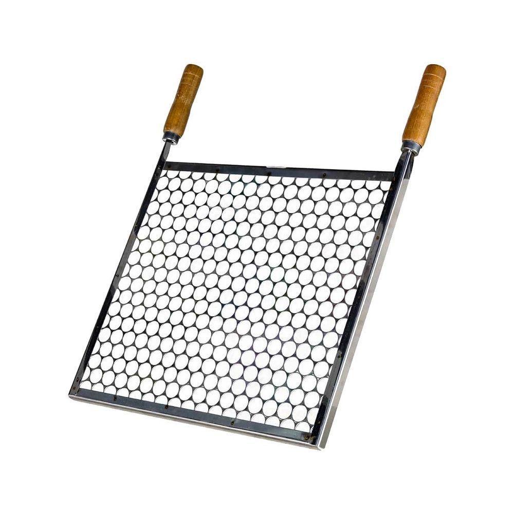 Grelha Quadrada Inox Tela Moeda Para Churrasqueira 30x30cm - 1