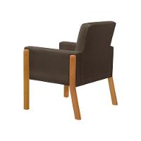 Kit 4 Poltronas Sala De Espera Pés Em Madeira Santorini Veludo Marrom - Marrom - 5