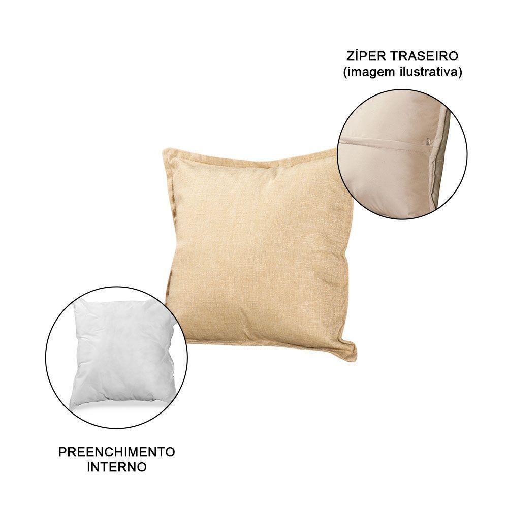 Kit 3 Almofadas Decorativas Bali Linho Dourado - Dourado - 3