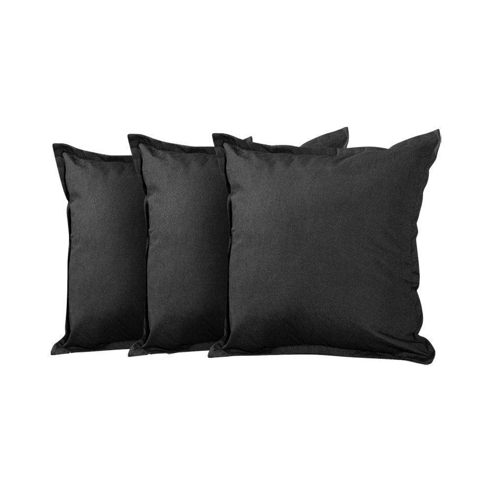 Kit 3 Almofadas Decorativas Bali Linho Marrom Escuro - Marrom - 1