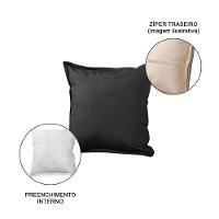 Kit 3 Almofadas Decorativas Bali Linho Marrom Escuro - Marrom - 3