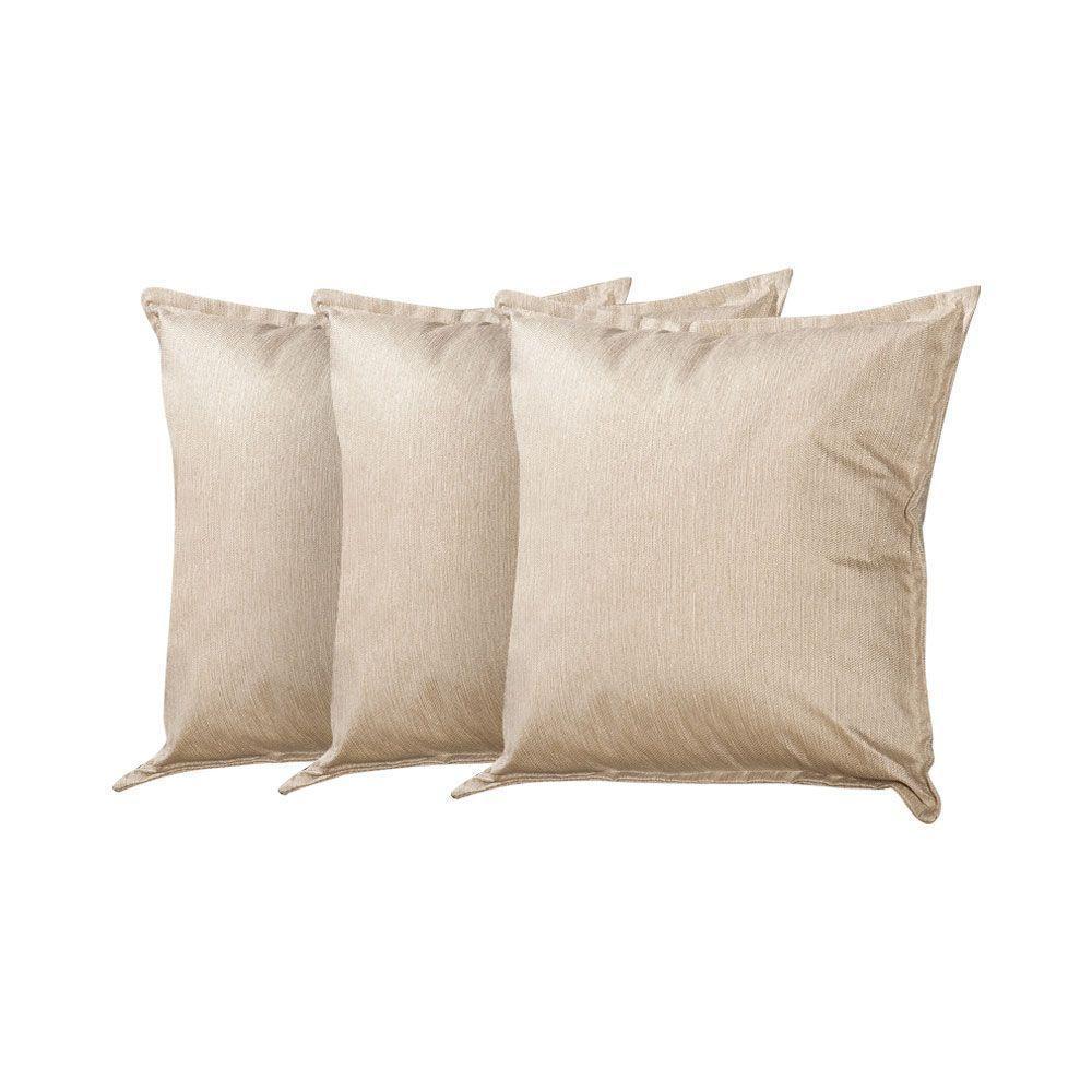 Kit 3 Almofadas Decorativas Bali Linho Bege - Bege - 1