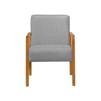 Poltrona Decorativa Base Em Madeira Maciça E Corda Náutica Copacabana Linho Cinza - Cinza