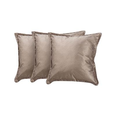Kit 3 Almofadas Decorativas Bali Suede Pena Bege Escuro - Bege