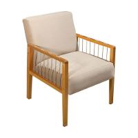 Kit 4 Poltronas Decorativa Base Em Madeira Maciça E Corda Náutica Copacabana Veludo Bege - Bege - 9