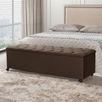 Recamier Baú Com Rodízios Cancun 1,83m Veludo Marrom - Marrom - 1