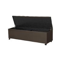 Recamier Baú Com Rodízios Cancun 1,83m Veludo Marrom - Marrom - 5