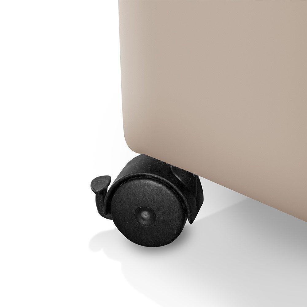 Recamier Baú Com Rodízios Cancun 1,30m Veludo Bege - Bege - 3