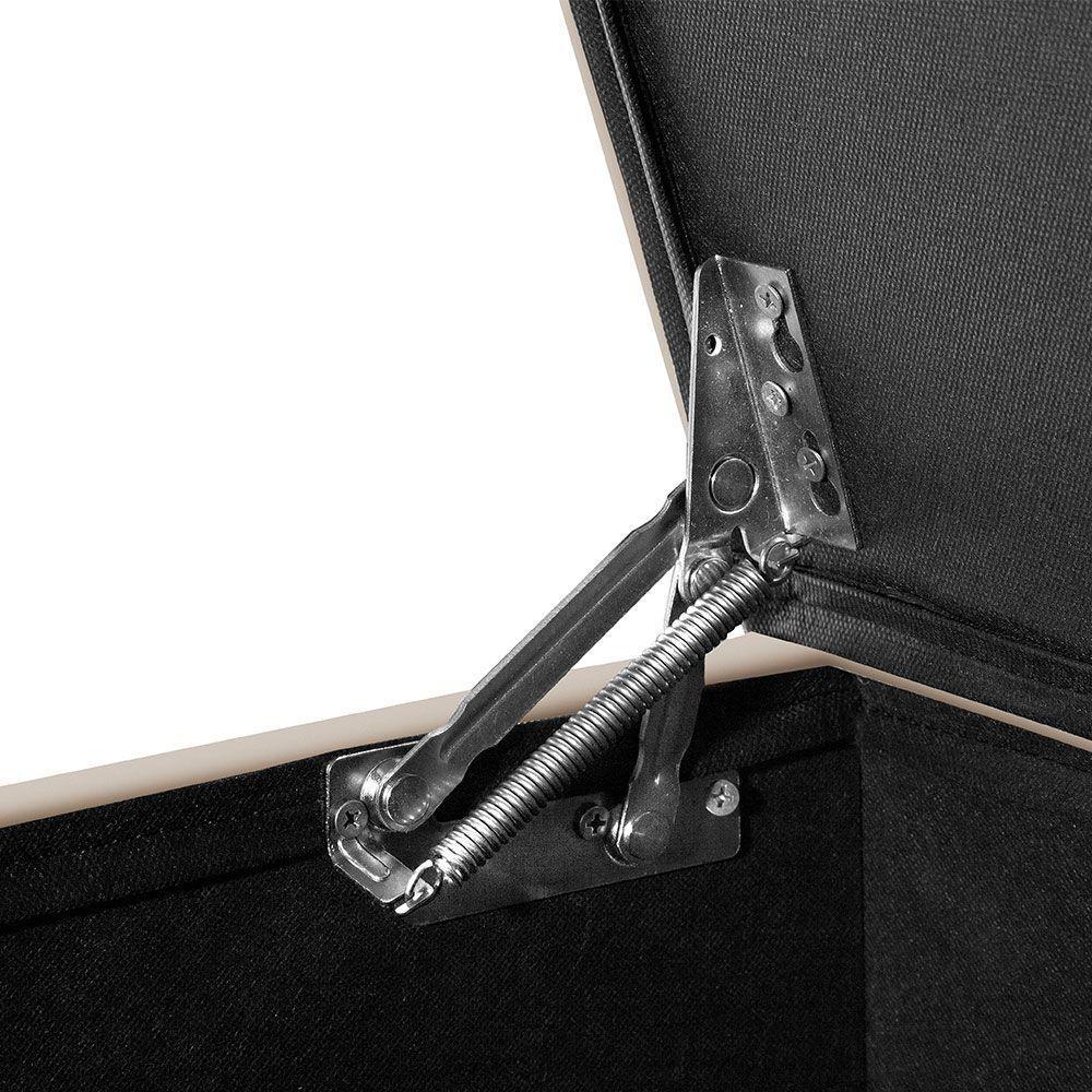 Recamier Baú Com Rodízios Cancun 1,30m Veludo Bege - Bege - 5