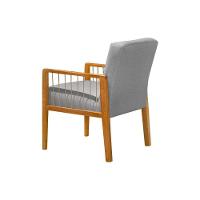 Kit 3 Poltronas Decorativa Base Em Madeira Maciça E Corda Náutica Copacabana Linho Cinza - Cinza - 2