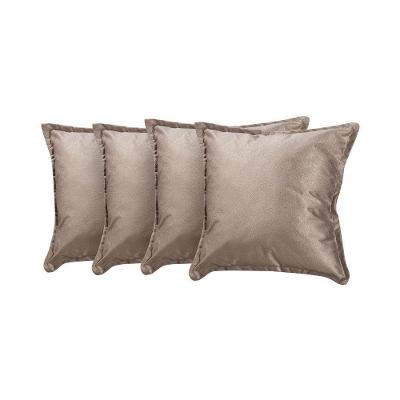 Kit 4 Almofadas Decorativas Bali Suede Pena Bege Escuro - Bege