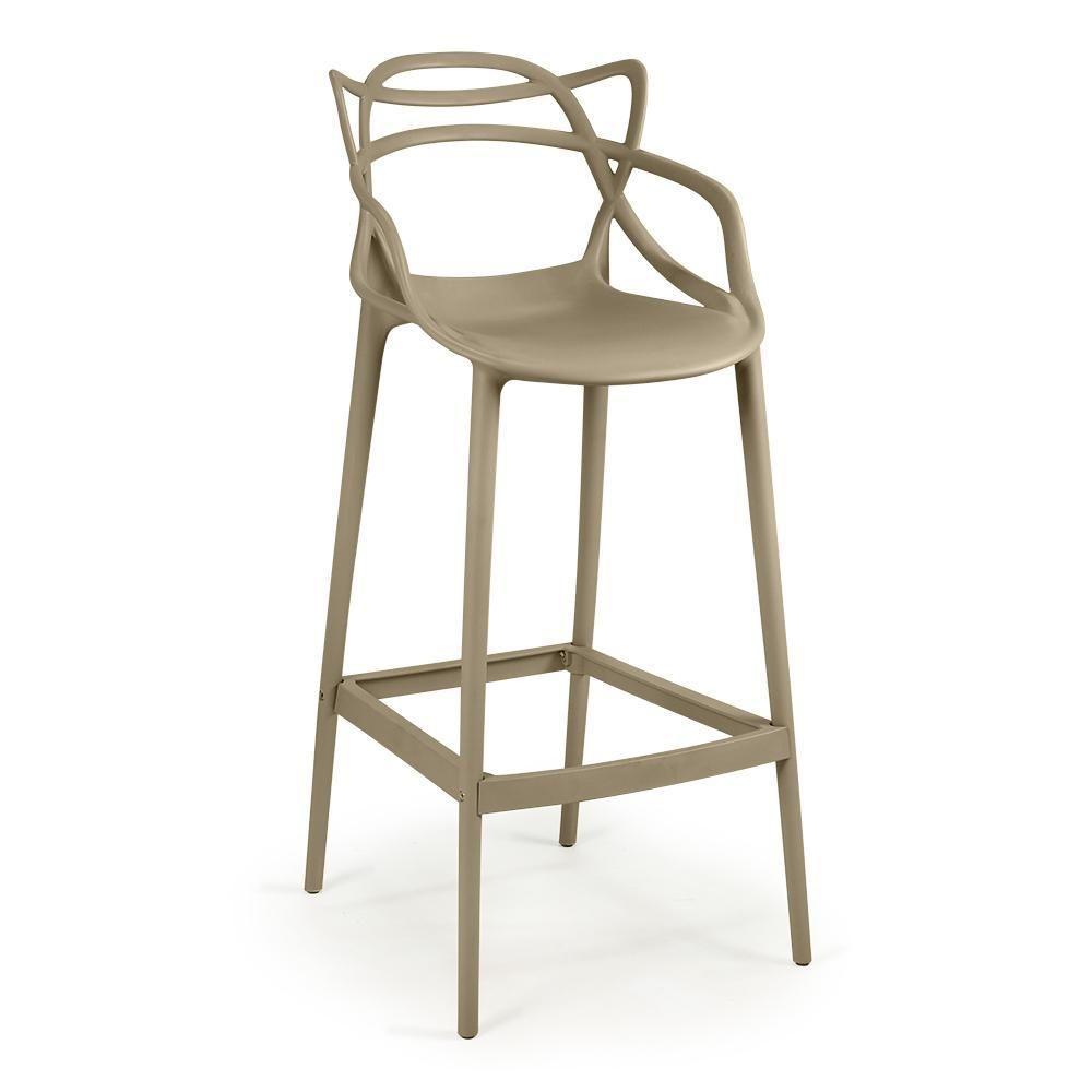 Kit 2 Banquetas Allegra Com Encosto Design Cozinha/bancada - Nude - 2