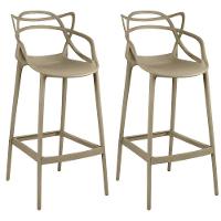 Kit 2 Banquetas Allegra Com Encosto Design Cozinha/bancada - Nude - 1