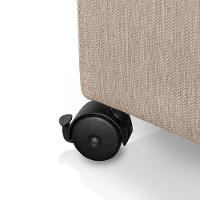 Recamier Baú Com Rodízios Cancun 1,30m Linho Bege - Bege - 5