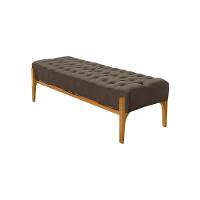 Recamier Base Em Madeira Puerto 1,83m Capitonê Veludo Marrom - Marrom - 3