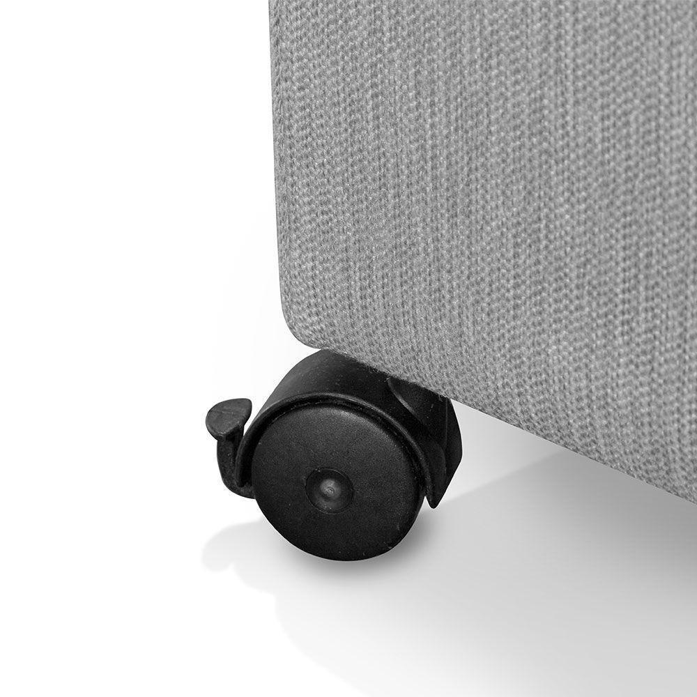 Recamier Baú Com Rodízios Cancun 1,50m Linho Cinza - Cinza - 8