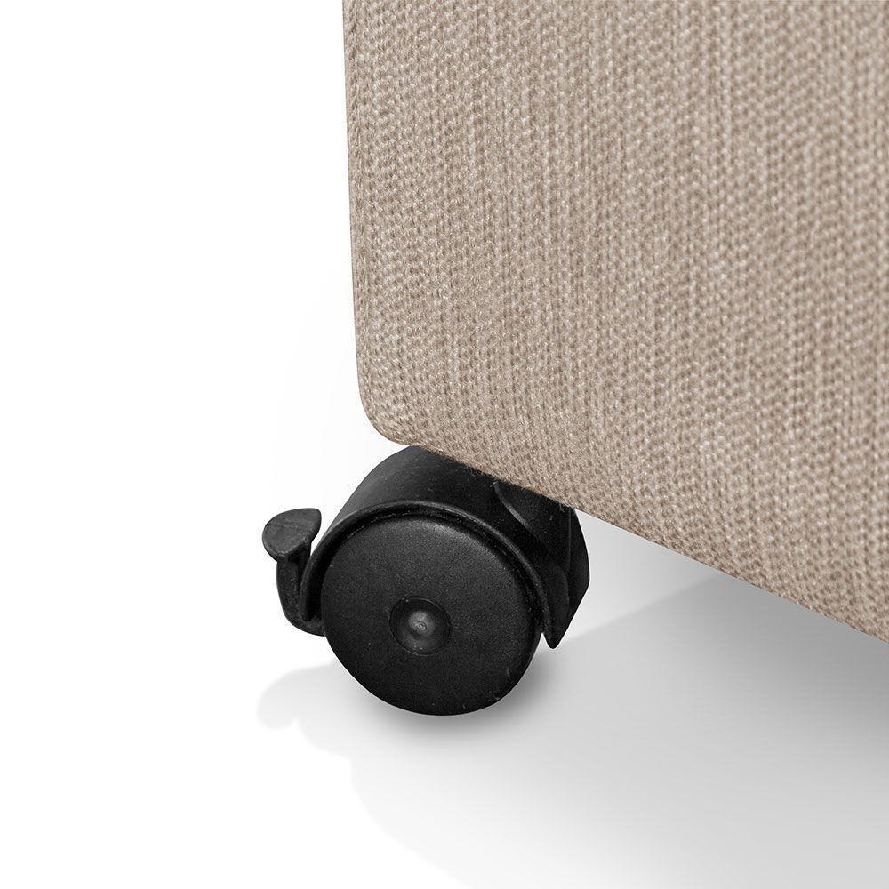 Recamier Baú Com Rodízios Cancun 1,50m Linho Bege - Bege - 6