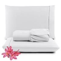 Jogo Cama Lençol Unique Casal Padrão 400 Fios Ponto Palito 3 Peças - Branco - 1