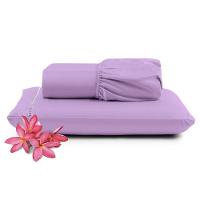 Jogo Cama Lençol Unique Solteiro 400 Fios Ponto Palito 2 Peças - Lilás - 1