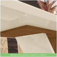 Conjunto Sala De Jantar Mesa 160cm Vidro 6 Cadeiras Zuri Casa 812 Nature Off White E Linho - 6