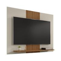 Painel Sala Tv Até 50 Polegadas Off White/Naturalle/Ripado - 2