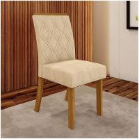 Conjunto 8 Cadeiras Estofadas Lupita Casa 812 Nature Linho - 9