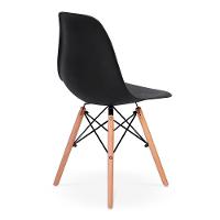 Conjunto 8 Cadeiras Charles Eames Eiffel Wood Base Madeira - Preta - 2