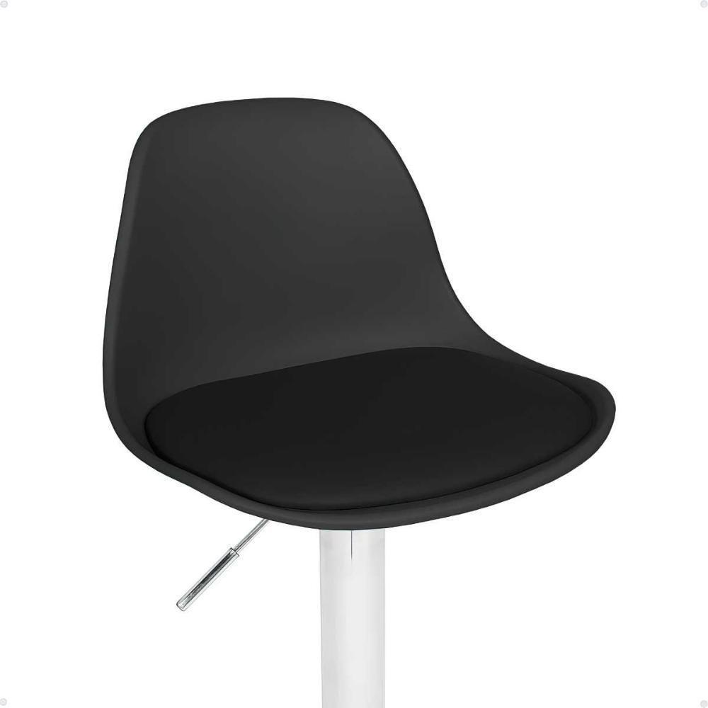Kit 2 Banqueta Alta Leda Estofada Com Base Giratória E Regulagem De Altura - Preto - 5