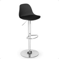 Kit 2 Banqueta Alta Leda Estofada Com Base Giratória E Regulagem De Altura - Preto - 8