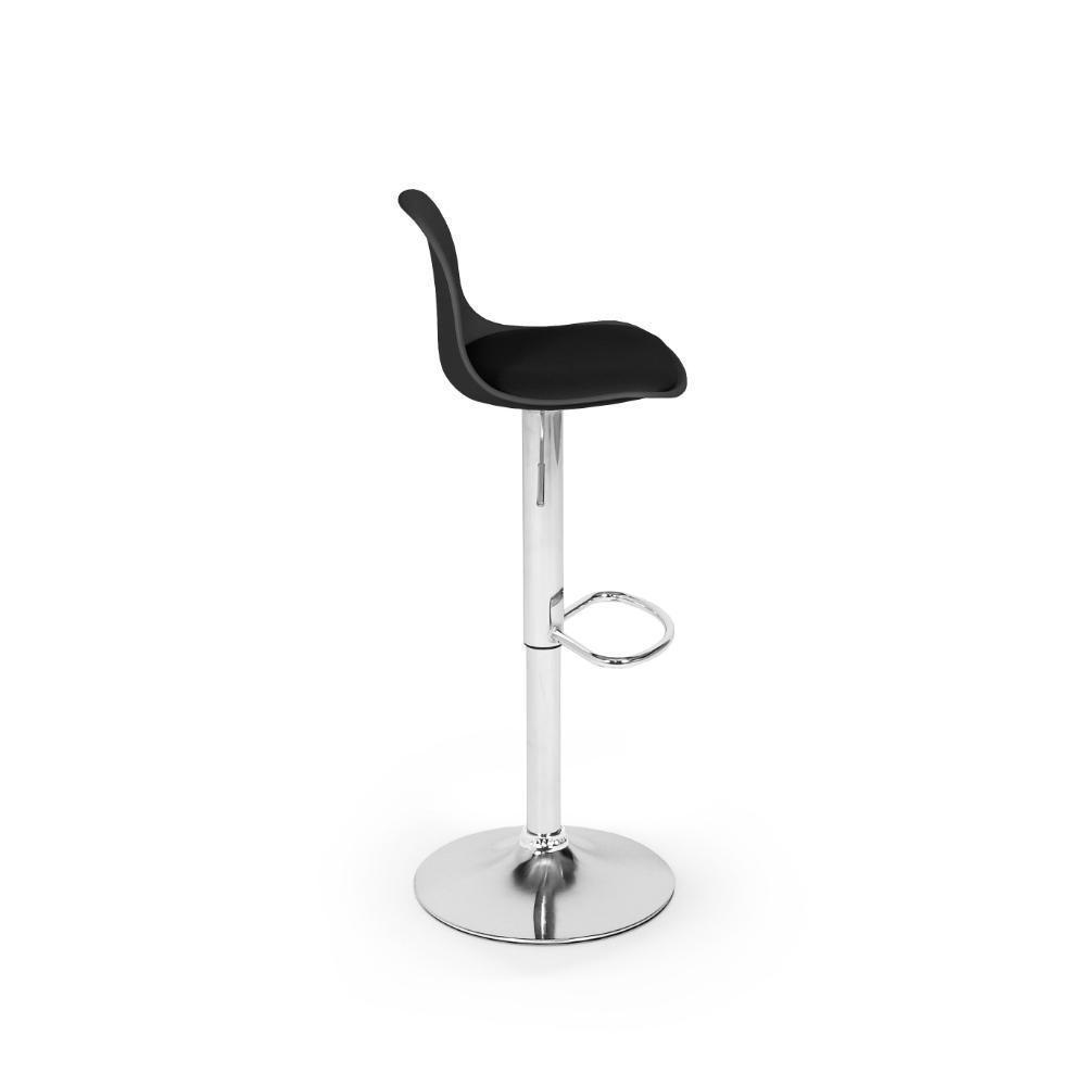 Banqueta Alta Base Giratória Com Encosto Leda - Preto - 6