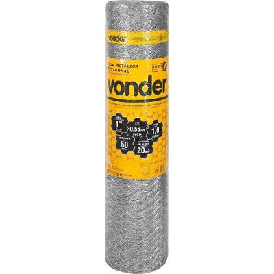 Tela Metálica Pinteiro Hex Malha 1'' Bwg24 1,0m 50m Vonder