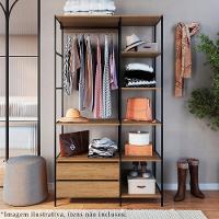 Closet Roupeiro Industrial 02 Gvt 180 Cm P1025 Mell Preto Pp Mell Preto - 3