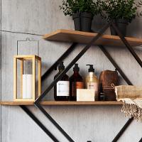 Prateleira Nicho 82 Cm Industrial Losango P1020 Preto Mell Pp Preto Mell - 5