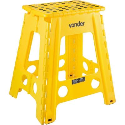 Banqueta Plástica Dobrável Amarela Altura 450 Mm Vonder