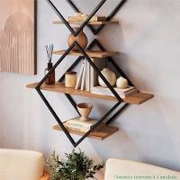 Prateleira Nicho 62 Cm Industrial Losango P1018 Preto Mell Pp Preto Mell - 3