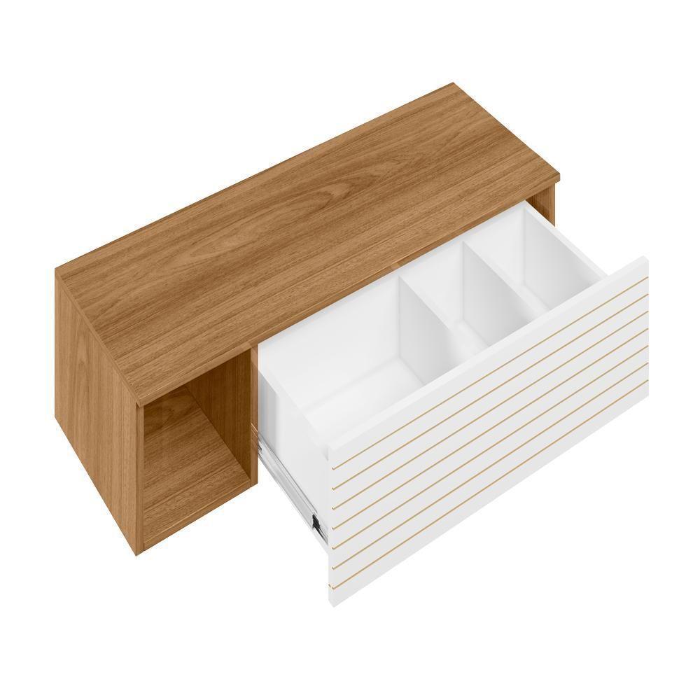 Penteadeira Suspensa Com Espelho 8400 Nature Branco Plla Nature Branco - 7