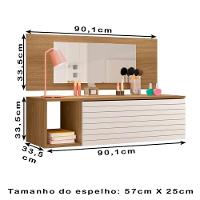 Penteadeira Suspensa Com Espelho 8400 Nature Branco Plla Nature Branco - 6