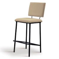 Kit 2 Banquetas Alta Base Em Aço Preto F109 Linho Bege Dmobiliario Bege - 7