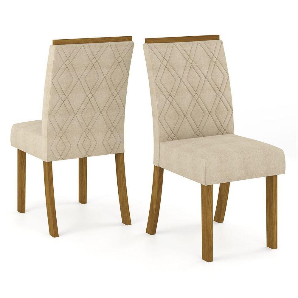 Conjunto Sala De Jantar Mesa 160cm Vidro 6 Cadeiras Lupita Casa 812 Nature Off White E Linho - 10