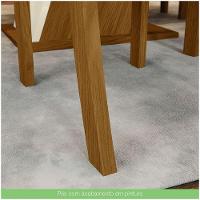 Conjunto Sala De Jantar Mesa 160cm Vidro 6 Cadeiras Lupita Casa 812 Nature Off White E Linho - 2