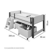 Cama Paty Branco/mel C/ 2 Nichos E Escadinha - 2