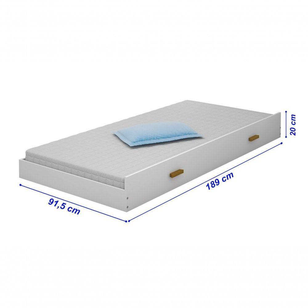 Beliche Heloisa Branco Mel Com Cama Auxíliar Com 3 Colchões - 2