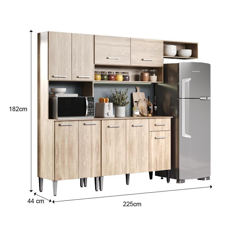 Armário Cozinha Compacta Arizona Smart Carvalho Carraro - 8