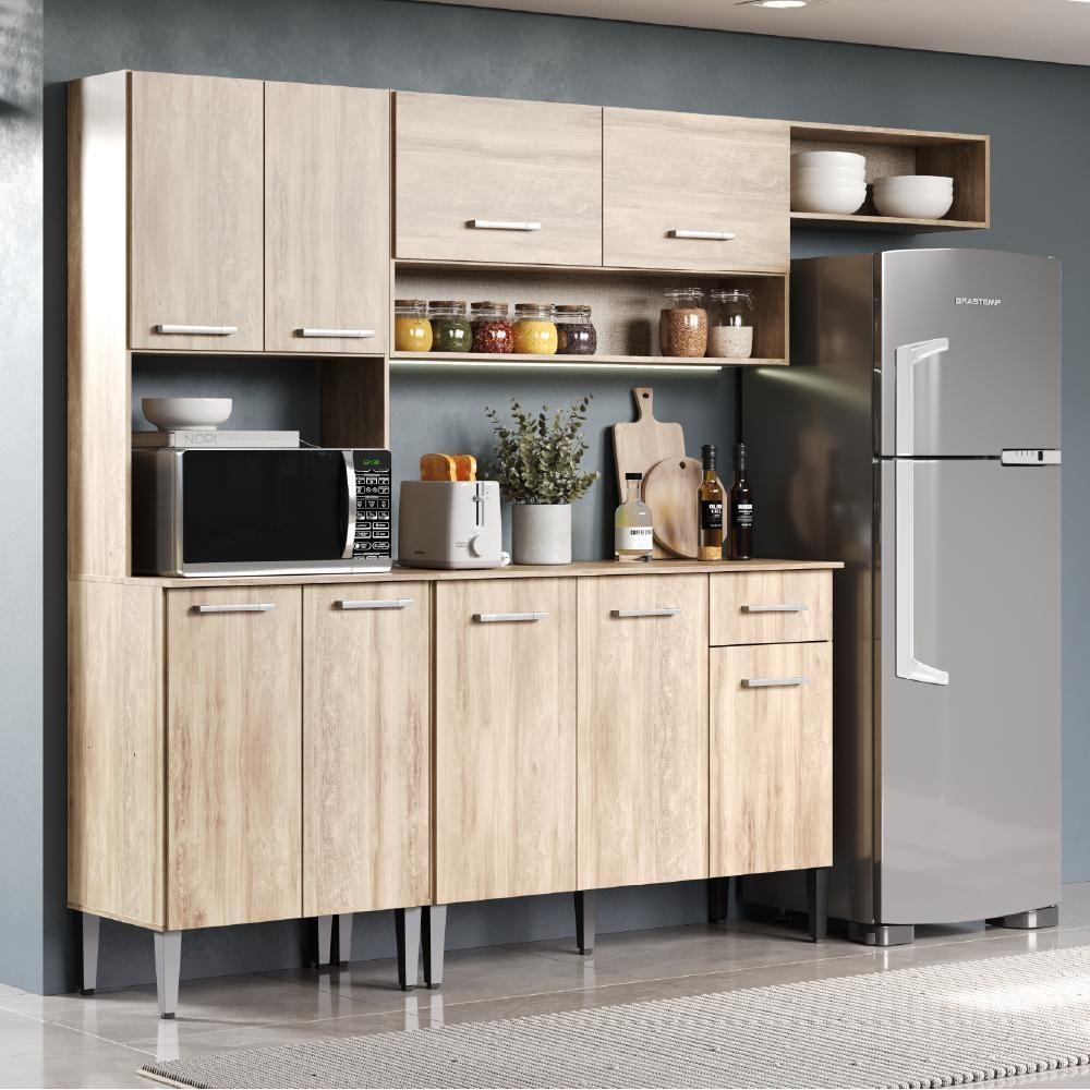 Armário Cozinha Compacta Arizona Smart Carvalho Carraro - 9